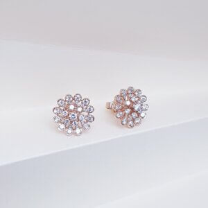 Diamond Ear Studs in 18K Rose Gold, Giri Collections