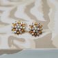 Diamond Star Flower Ear Studs in 18K Gold, Giri Collections