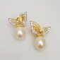 Pearl and Diamond Butterfly Earrings in 18K Gold, Giri Collections