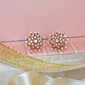 Diamond Ear Studs in 18K Rose Gold, Giri Collections