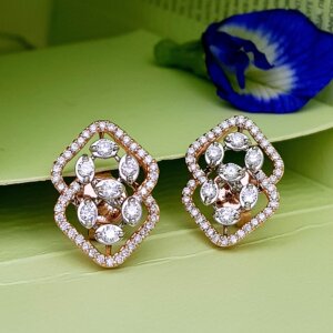 Diamond Ear Studs in 18K Rose Gold, Giri Collections