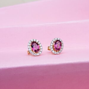 Pink Tourmaline and Diamond Tops in 18K Gold, Giri Collections