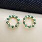 Emerald and Diamond Ear Studs in 18K Gold, Giri Collections