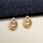 Diamond Ear Studs in 18K Scratch Gold, Giri Collections