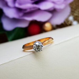 Solitaire and Diamond Engagement Ring in 18K Rose Gold, Giri Collections