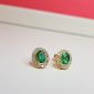 Emerald and Diamond Tops in 18K Gold