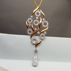 Diamond Pendant in 18K Rose Gold, Giri Collections