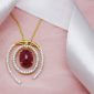 Pink Tourmaline and diamond Pendant