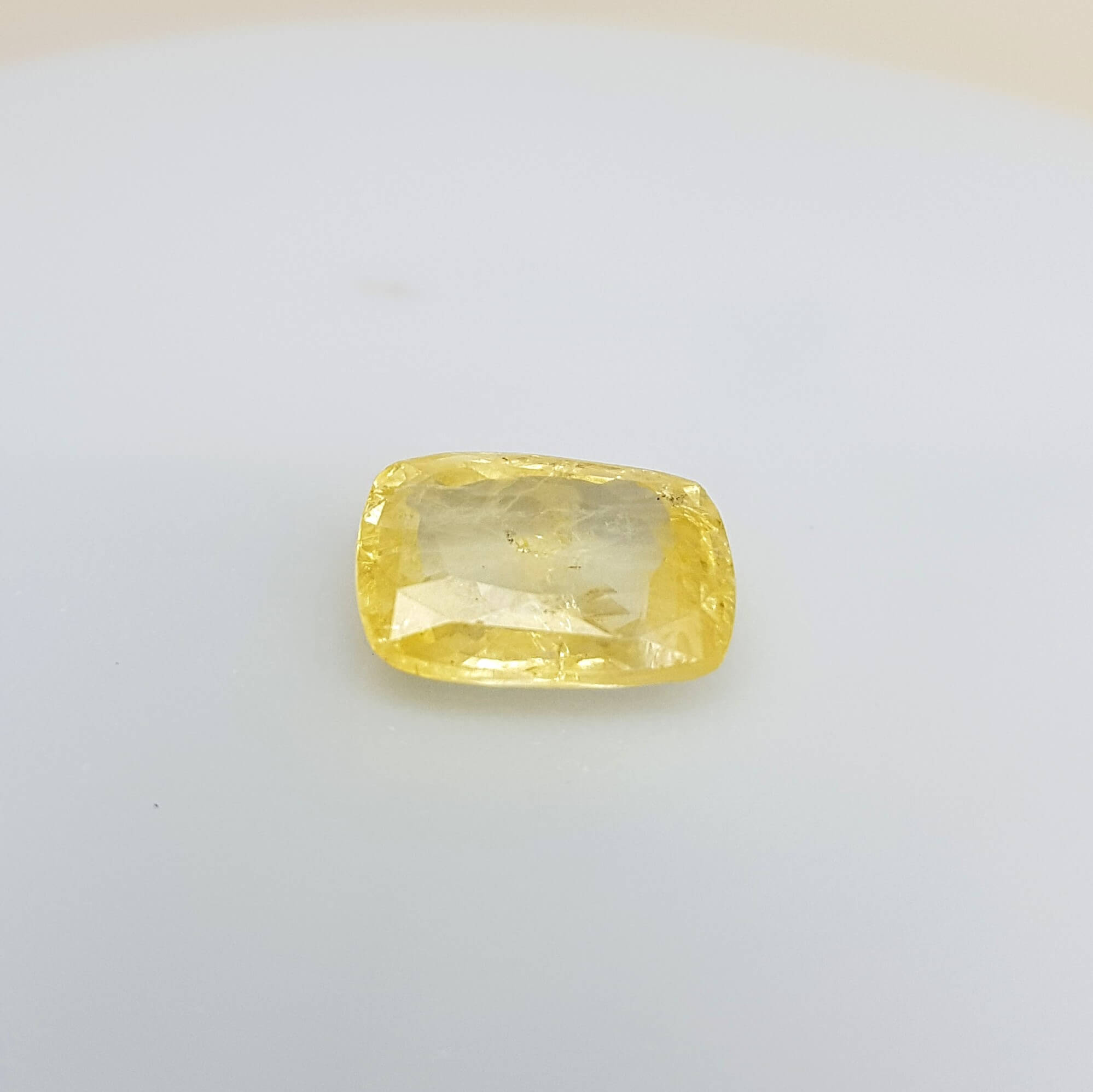 Rectangular shaped Yellow Sapphire (Pukhraj) astrological gemstone